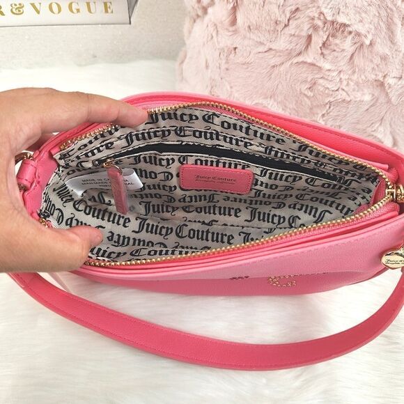 TikTok {Juicy Couture} Pink Rhinestone Shoulder Bag Purse - Picture 7 of 7